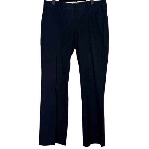J. Crew High Rise Straight Ankle Wide Leg Stretch Trouser Pants Pockets 12 Blue - Picture 13 of 15